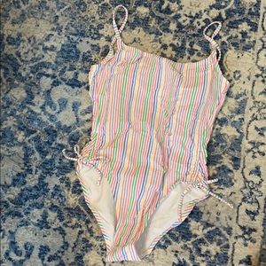 J. Crew Seersucker One Piece Swimsuit